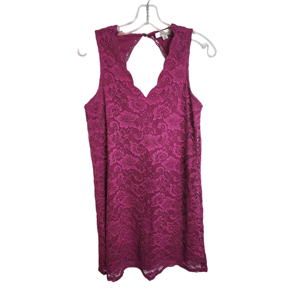 Francesca's Lace Overlay Open Back Sleeveless Dress, XS